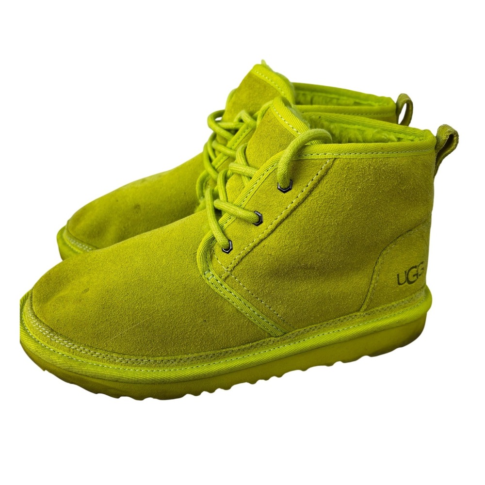 UGG Neumel Chukka Boot Neon Chartreuse‎ key lime Green Suede Lace Up Booties